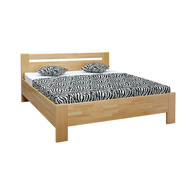 MATE LUX 160/180 cm masivní buková dvoulůžková postel, úložný prostor možný