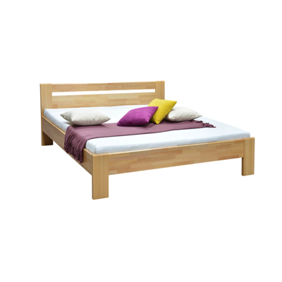 MATE 160/180 cm masivní buková dvoulůžková postel, úložný prostor možný